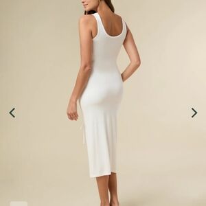 White ruched dress
